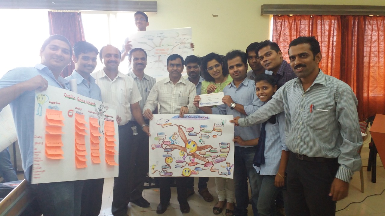 During the Mind mapping competition held for B.E.(Mechanical) students :Second prize winner team!